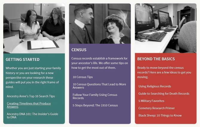 Ancestry.com Research Aid Categories