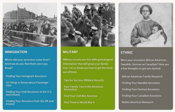 Ancestry.com Research Aid Categories