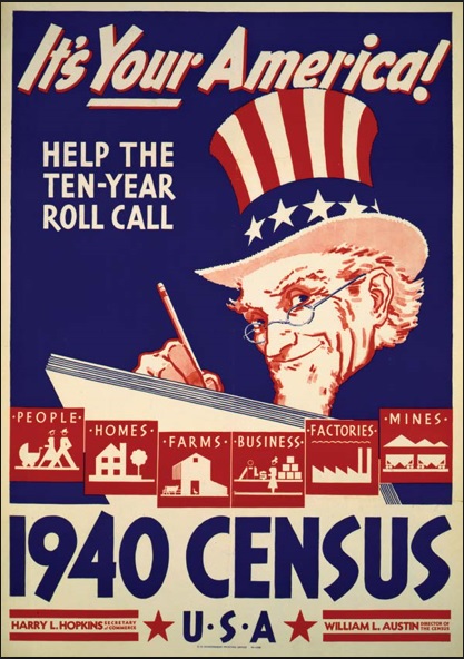 1940 Census Bureau poster (Library of Congress collection)