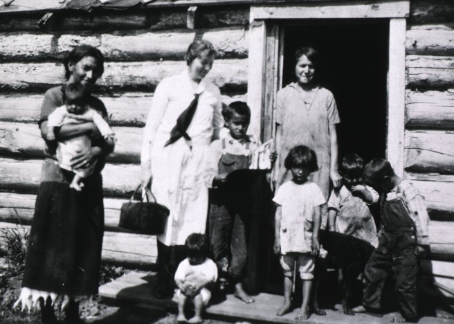 Nurse visiting Indian reservation (National Library of Medicine photo)