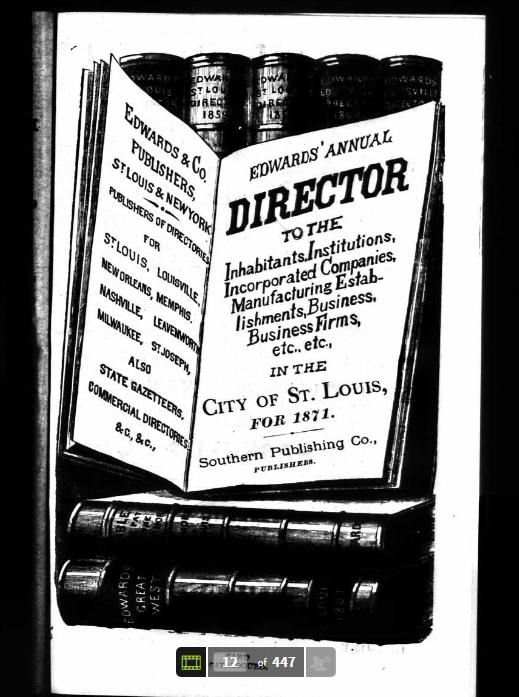 Title Page of Edwards' Annual Directory (1871)