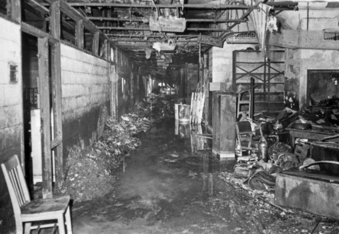 Aftermath of the 1921 fire at the Commerce Building (Census.gov photo)