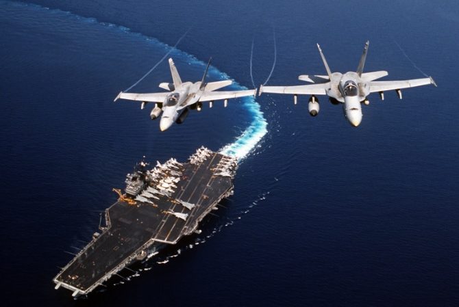 Aircraft carrier and aircraft (Defense.gov photo)